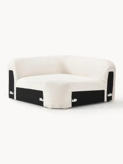 Sofás>Westwing Collection Módulo de esquina redondo de borreguillo bouclé Wolke Borreguillo bouclé blanco Off White