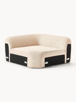 Sofás>Westwing Collection Módulo de esquina redondo en tejido bouclé Wolke Bouclé melocotón