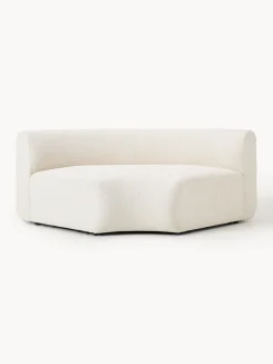 Sofás>Westwing Collection Módulo de esquina redondo en tejido bouclé Sofia Bouclé jaspeado, blanco crema