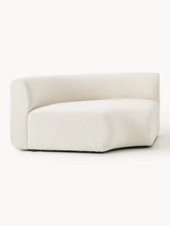 Sofás></noscript>Westwing Collection Módulo de esquina redondo en tejido bouclé Sofia Bouclé jaspeado, blanco crema
