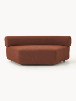 Sofás>Westwing Collection Módulo de esquina redondo en tejido bouclé Anton Bouclé terracota