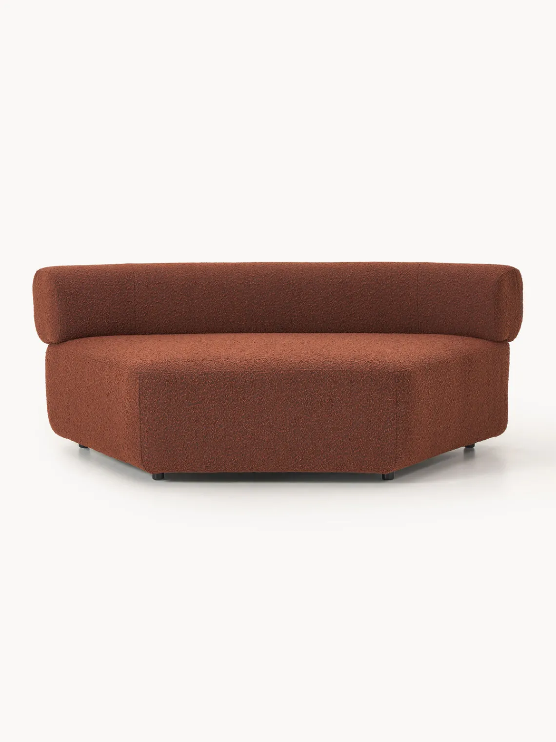 Sofás>Westwing Collection Módulo de esquina redondo en tejido bouclé Anton Bouclé terracota