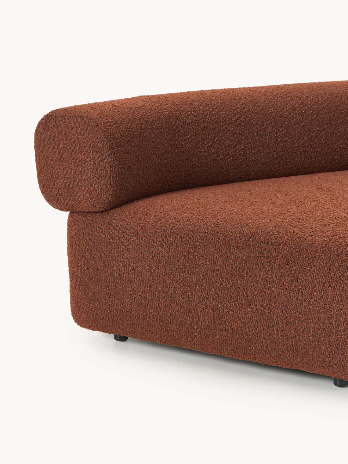 Sofás>Westwing Collection Módulo de esquina redondo en tejido bouclé Anton Bouclé terracota