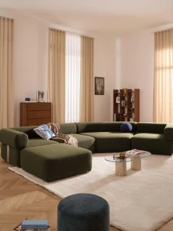 Sale Módulo de esquina redondo en tejido bouclé Anton Sofás