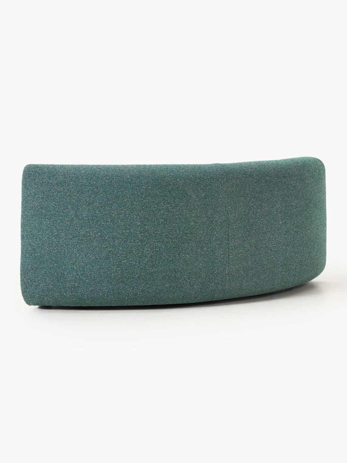 Sofás>Westwing Collection Módulo de esquina redondo en tejido bouclé Sofia Bouclé jaspeado, azul petróleo