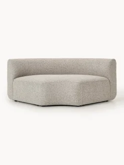 Sofás>Westwing Collection Módulo de esquina redondo en tejido bouclé Sofia Bouclé jaspeado, beige