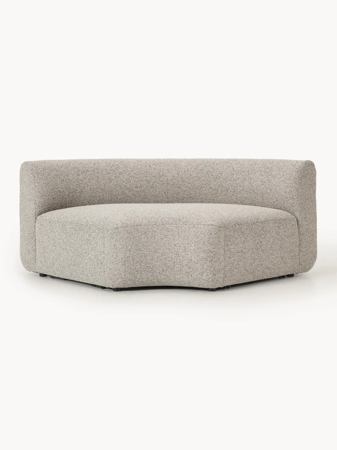 Sofás>Westwing Collection Módulo de esquina redondo en tejido bouclé Sofia Bouclé jaspeado, beige