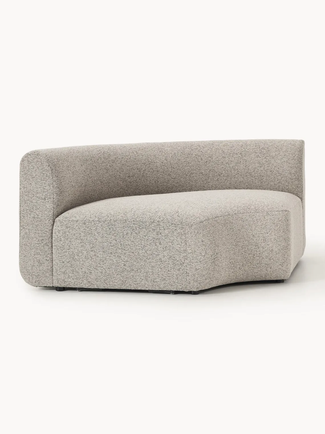 Sofás>Westwing Collection Módulo de esquina redondo en tejido bouclé Sofia Bouclé jaspeado, beige