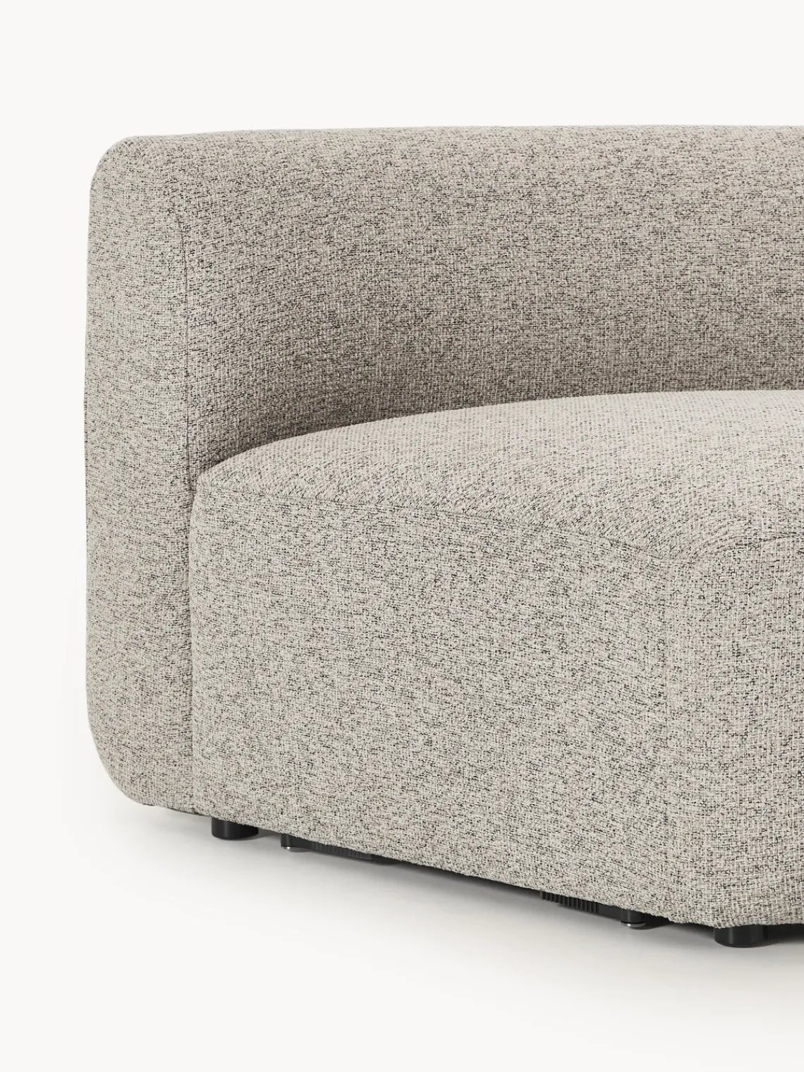 Sofás>Westwing Collection Módulo de esquina redondo en tejido bouclé Sofia Bouclé jaspeado, beige