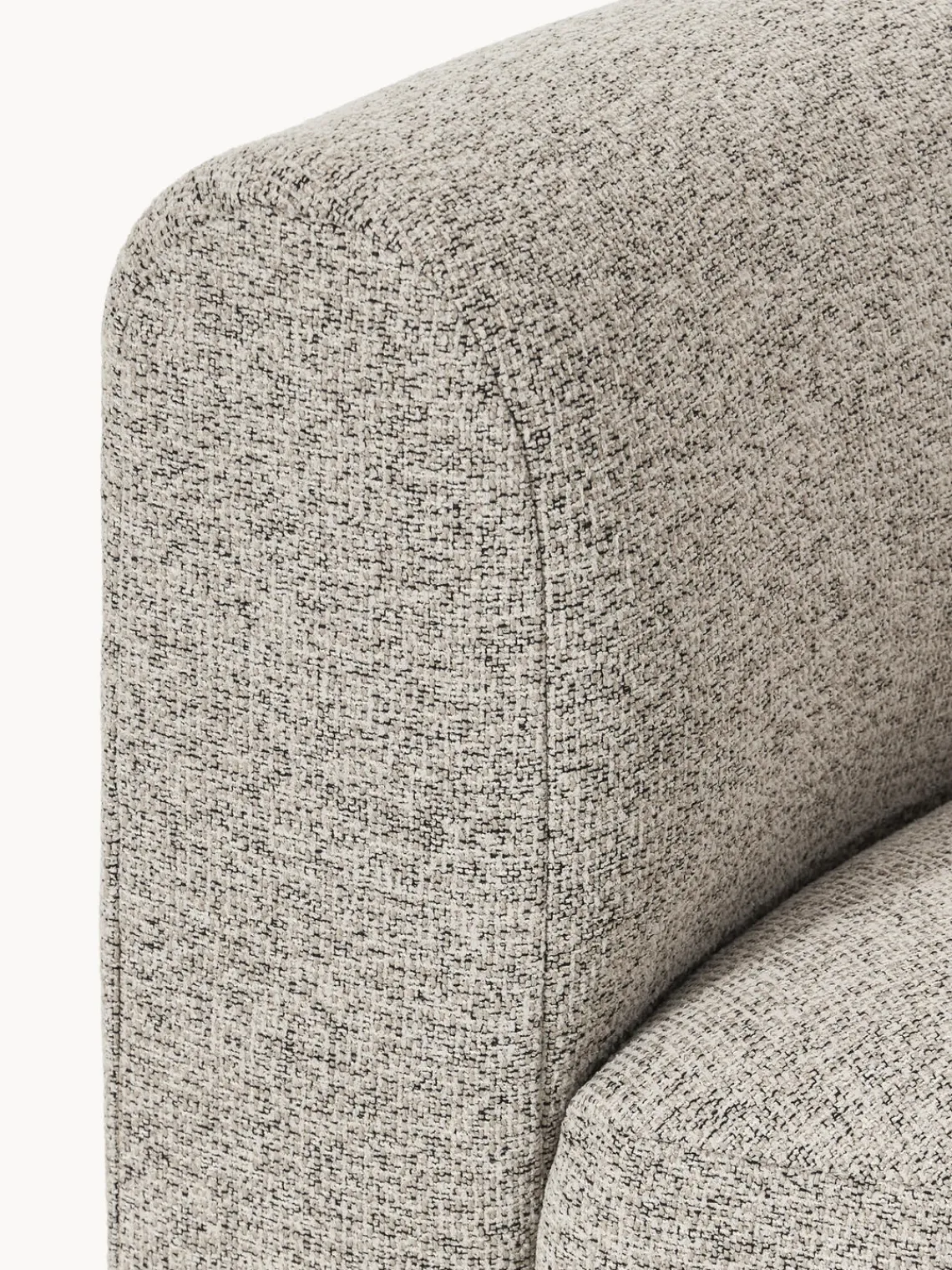 Sofás>Westwing Collection Módulo de esquina redondo en tejido bouclé Sofia Bouclé jaspeado, beige