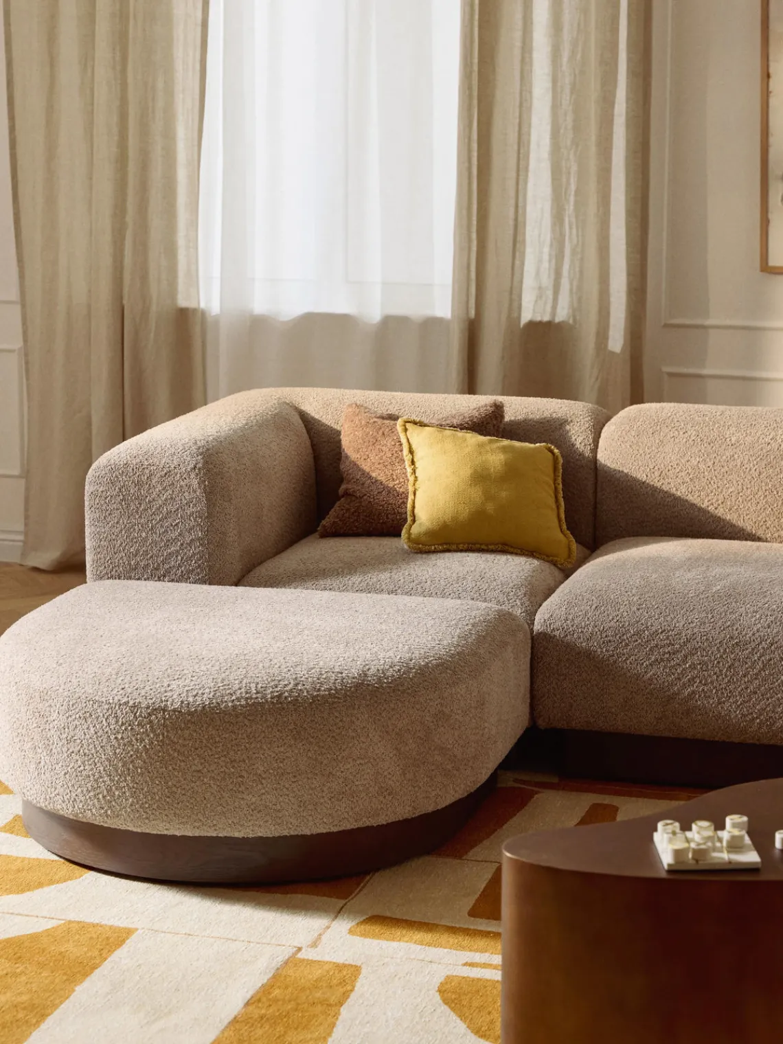 Módulo de esquina sofá de borreguillo bouclé Natalie Sofás