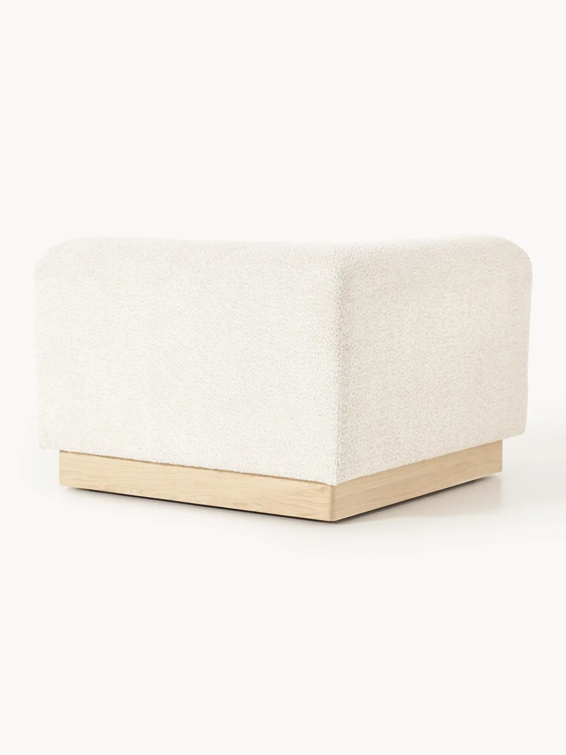 Sofás>Westwing Collection Módulo de esquina sofá de borreguillo bouclé Natalie Borreguillo bouclé blanco Off White, madera de haya clara