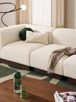 Discount Módulo de esquina sofá de borreguillo bouclé Natalie Sofás