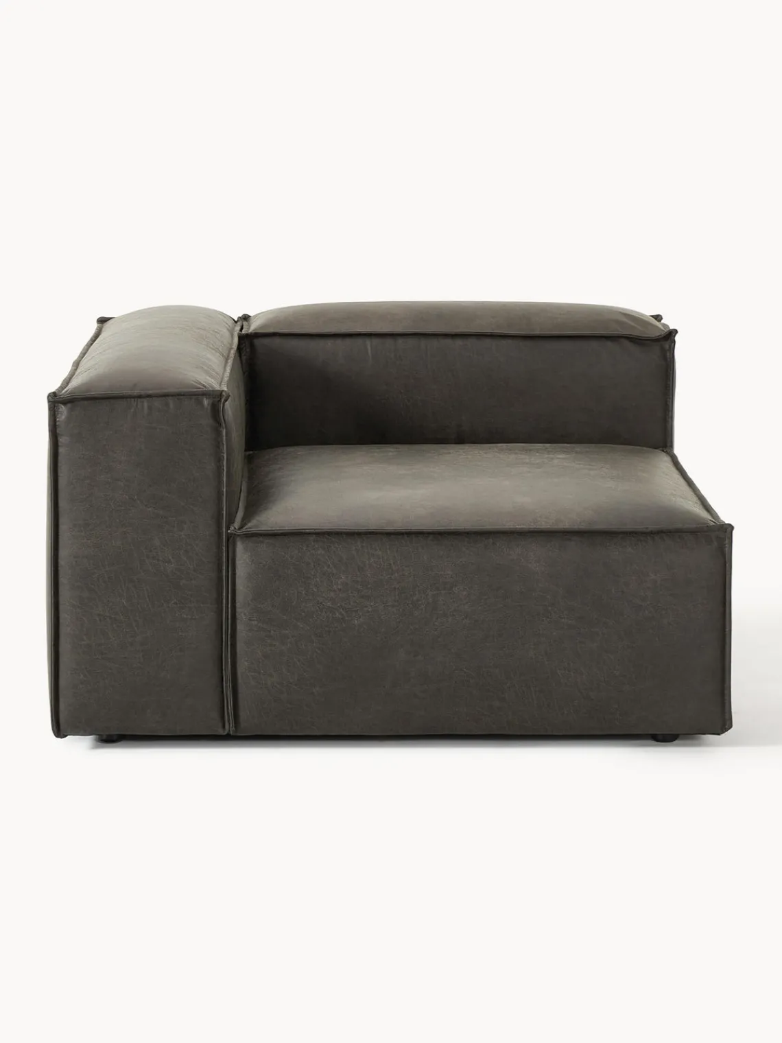 Sofás>Westwing Collection Módulo de esquina sofá de cuero reciclado Lennon Cuero taupe