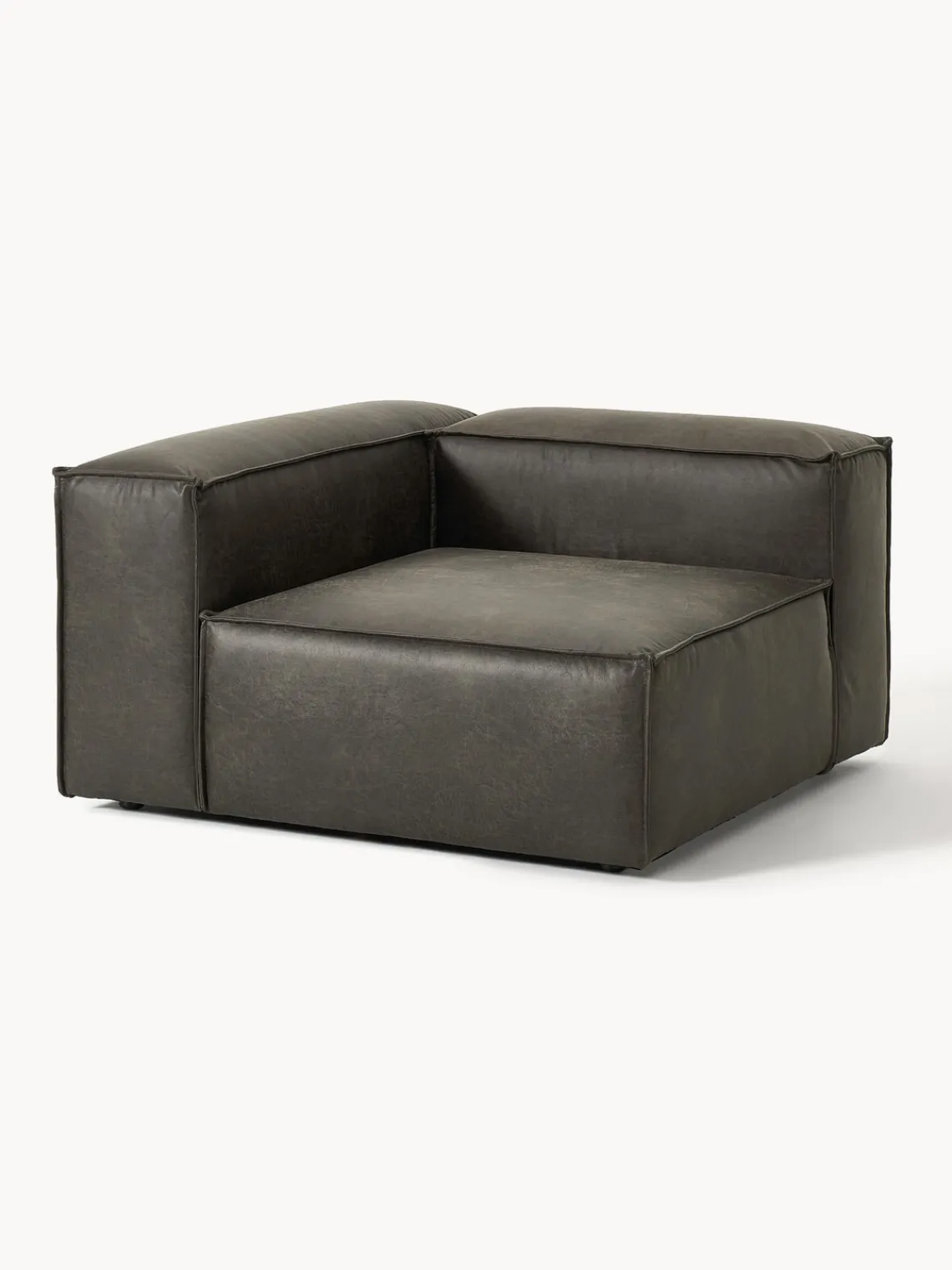 Sofás>Westwing Collection Módulo de esquina sofá de cuero reciclado Lennon Cuero taupe