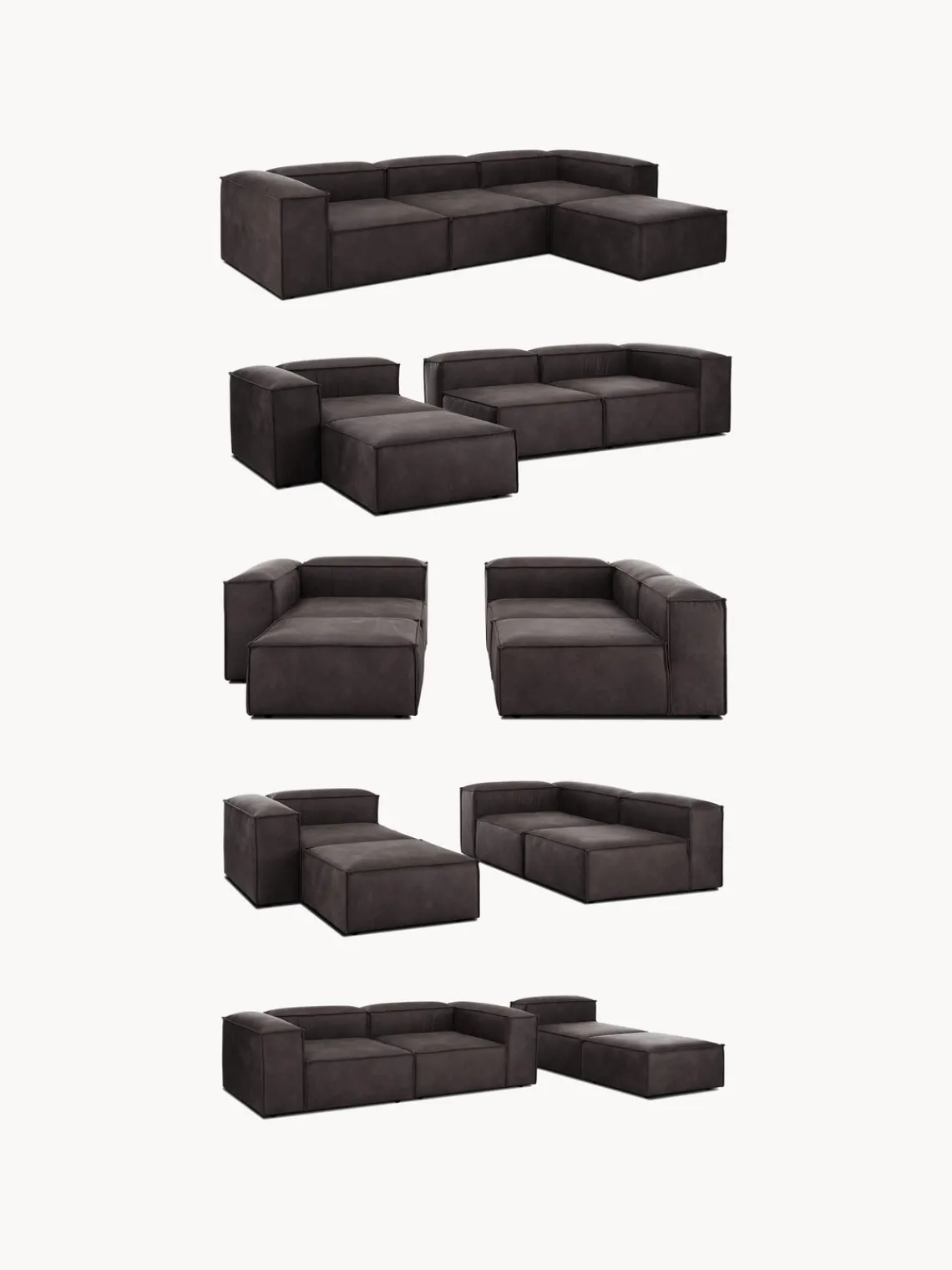 Sofás>Westwing Collection Módulo de esquina sofá de cuero reciclado Lennon Cuero taupe