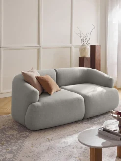Sofás>Westwing Collection Módulo de esquina Sofia Tejido grueso gris