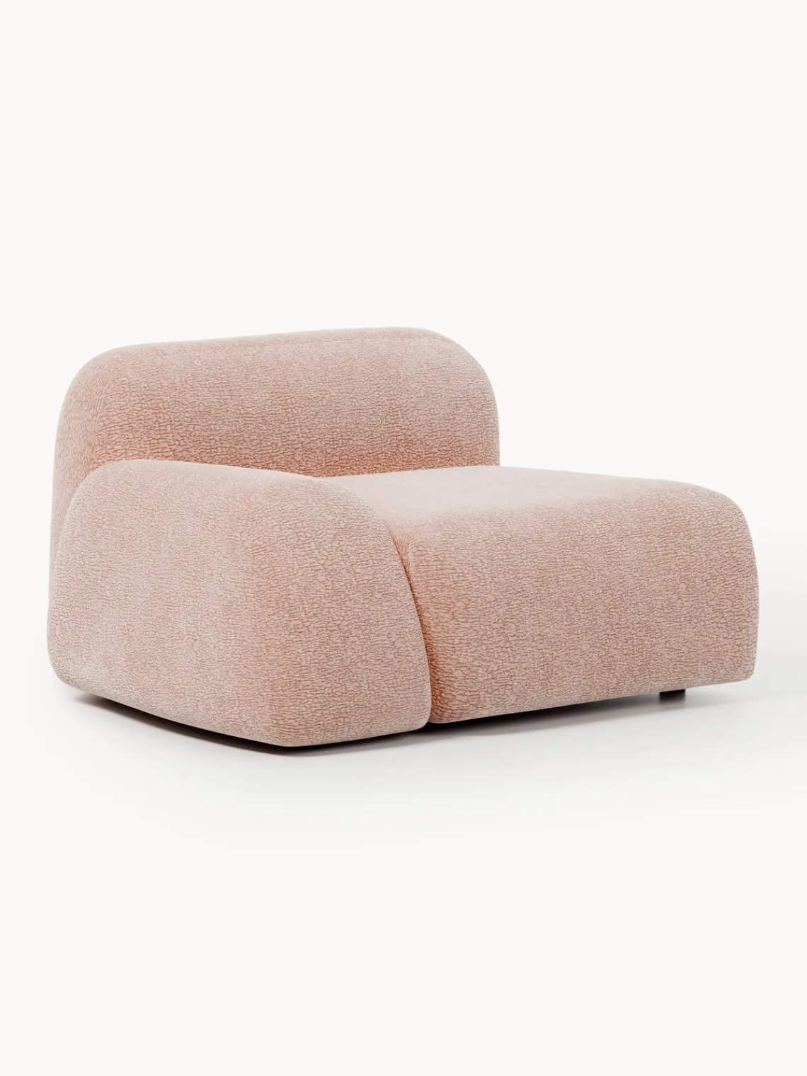 Sofás>Westwing Collection Módulo de esquina Wolke Tejido de terciopelo rosa claro