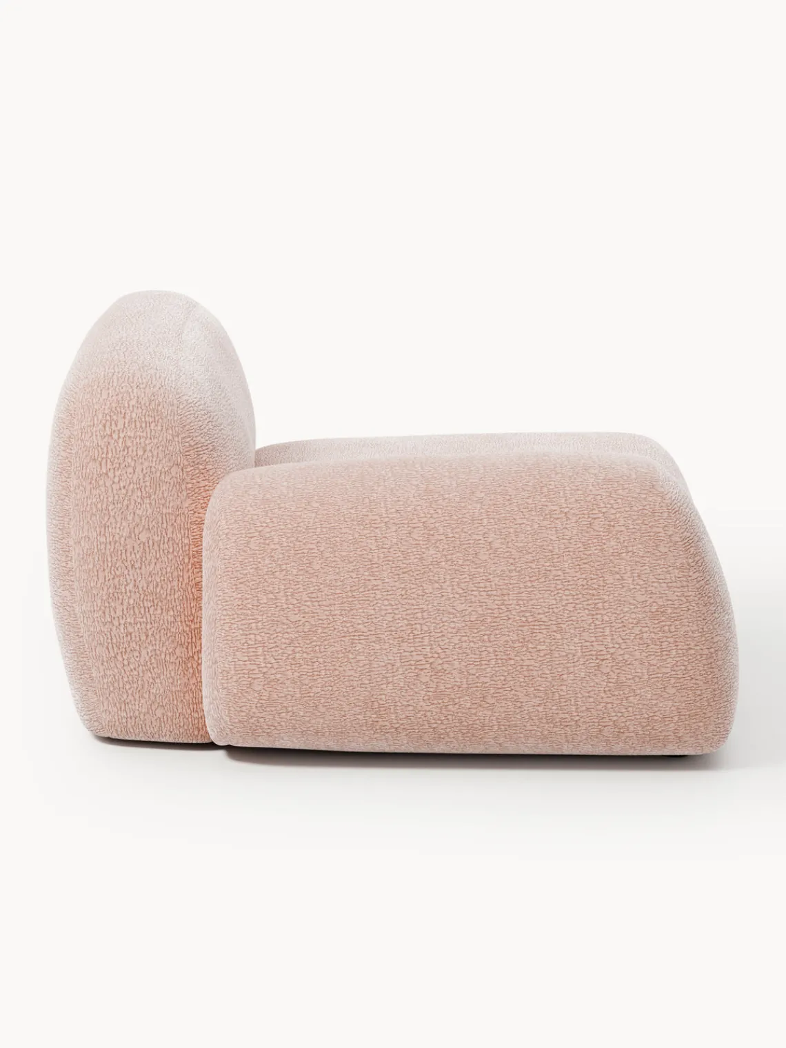 Sofás>Westwing Collection Módulo de esquina Wolke Tejido de terciopelo rosa claro