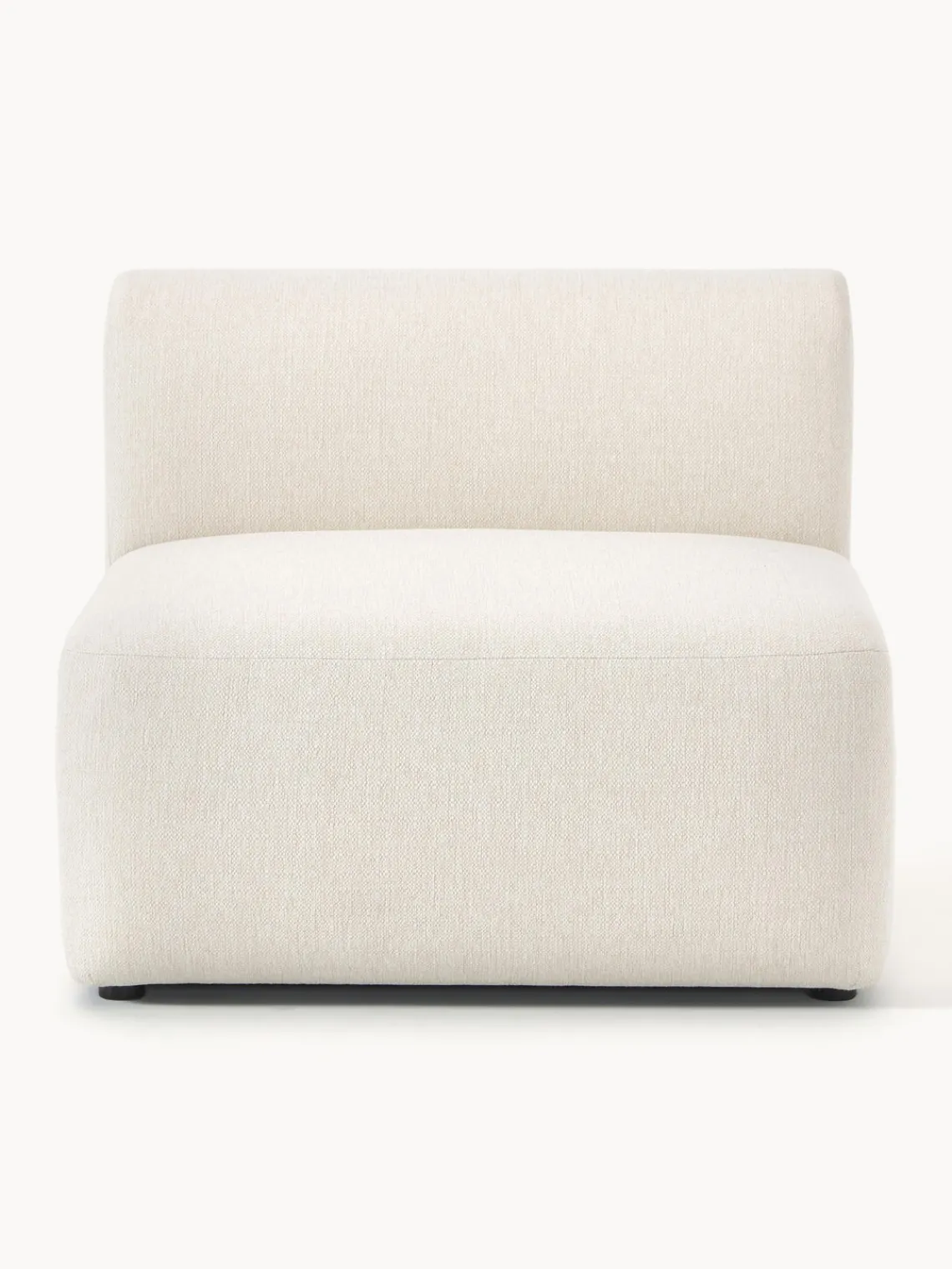 Sofás>Westwing Collection Módulo intermedio Sofia Tejido grueso blanco crema