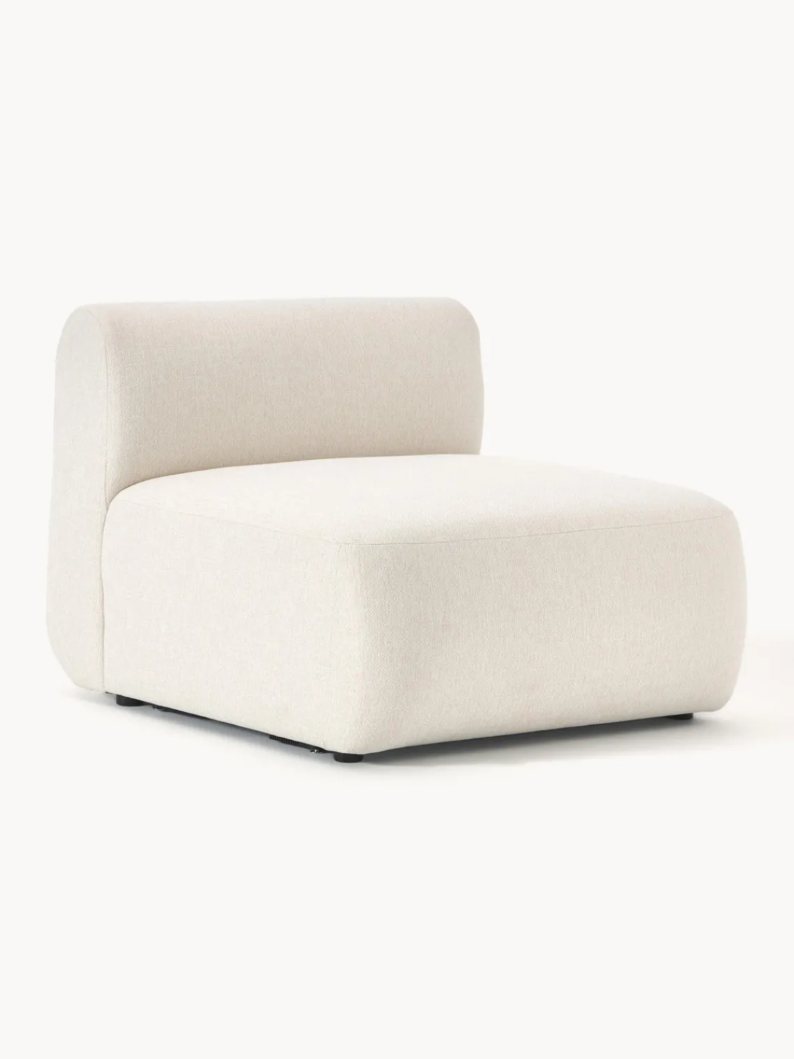 Sofás>Westwing Collection Módulo intermedio Sofia Tejido grueso blanco crema