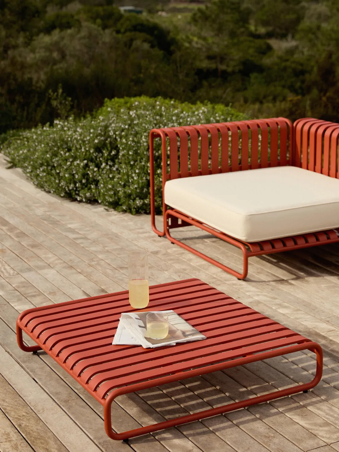 Sofás De Exterior|Sofás De Exterior>Westwing Collection Módulo rinconera para exterior Caio Blanco Off White, terracota