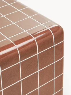 Mesas Auxiliares De Jardín|Mesas De Centro></noscript>Westwing Collection Mesa auxiliar de interior/exterior en look azulejo Doug Terracota, blanco