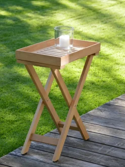 Mesas Auxiliares De Jardín|Mesas Auxiliares De Jardí­N>Jan Kurtz Mesa auxiliar de jardín plegable de madera de teca Chio