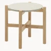 Hot Mesa auxiliar de jardín redonda de terrazo y madera de eucalipto Pola Mesas Auxiliares De Jardín|Mesas Auxiliares De Jardí­N