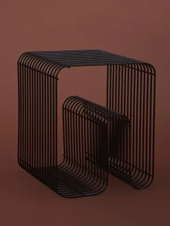 Sale Mesa auxiliar de metal Curva Pufs Y Otomanos|Pufs Y Otomanos