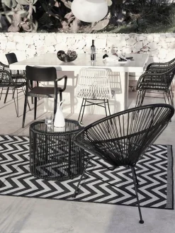 Discount Mesa auxiliar redonda de plástico con aspecto de mimbre Bahia Mesas Auxiliares De Jardín|Mesas Auxiliares De Jardí­N