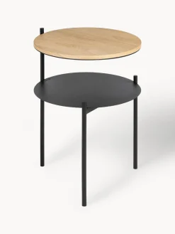 Mesitas De Noche|Mesitas De Noche>Noo.ma Mesa auxiliar redonda de madera Tu Madera clara, negro