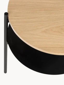 Mesitas De Noche|Mesitas De Noche></noscript>Noo.ma Mesa auxiliar redonda de madera Tu Madera clara, negro