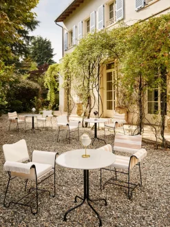 Mesas De Comedor|Mesas De Comedor>GUBI Mesa bistró redonda con tablero de cerámica Carmel, Ø 75 x 73 cm Blanco, negro