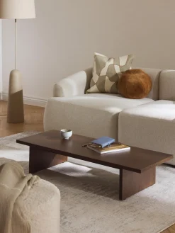 Mesas De Centro|Mesas De Centro>Westwing Collection Mesa de centro baja de madera Dako Madera de roble lacada en marrón oscuro