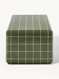 Mesas Auxiliares De Jardín|Mesas De Centro></noscript>Westwing Collection Mesa de centro de interior/exterior en look azulejo Doug Verde oliva, blanco