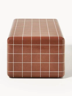 Mesas Auxiliares De Jardín|Mesas De Centro></noscript>Westwing Collection Mesa de centro de interior/exterior en look azulejo Doug Terracota, blanco