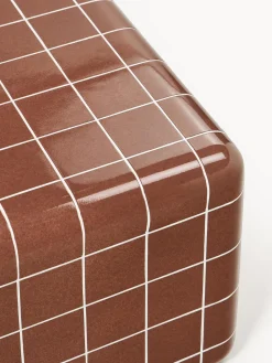 Mesas Auxiliares De Jardín|Mesas De Centro></noscript>Westwing Collection Mesa de centro de interior/exterior en look azulejo Doug Terracota, blanco