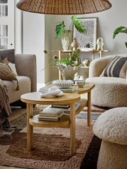 Mesas De Centro|Mesas De Centro>Bloomingville Mesa de centro de madera de caucho en forma orgánica Valria