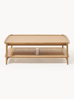 Mesa de centro de madera con espacio de almacenaje de tejido vienés Libby Mesas De Centro|Mesas De Centro