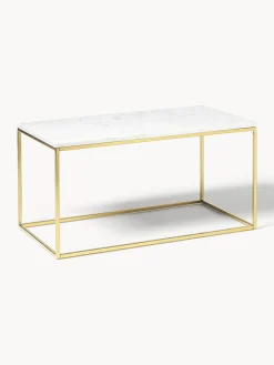 Mesas De Centro|Mesas De Centro>Westwing Collection Mesa de centro de mármol Alys Mármol blanco, dorado