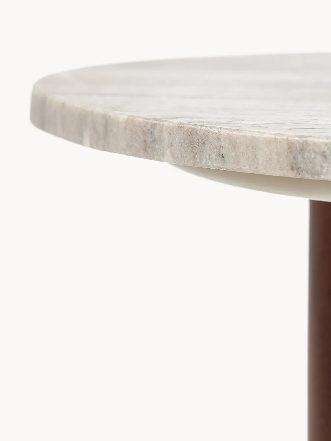 Mesas De Centro|Mesas De Centro>Westwing Collection Mesa de centro de mármol con forma orgánica Naruto, pequeña Madera de mango, beige