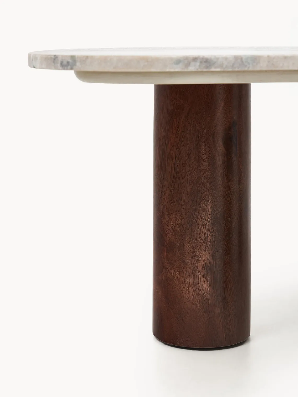 Mesas De Centro|Mesas De Centro>Westwing Collection Mesa de centro de mármol con forma orgánica Naruto, pequeña Madera de mango, beige