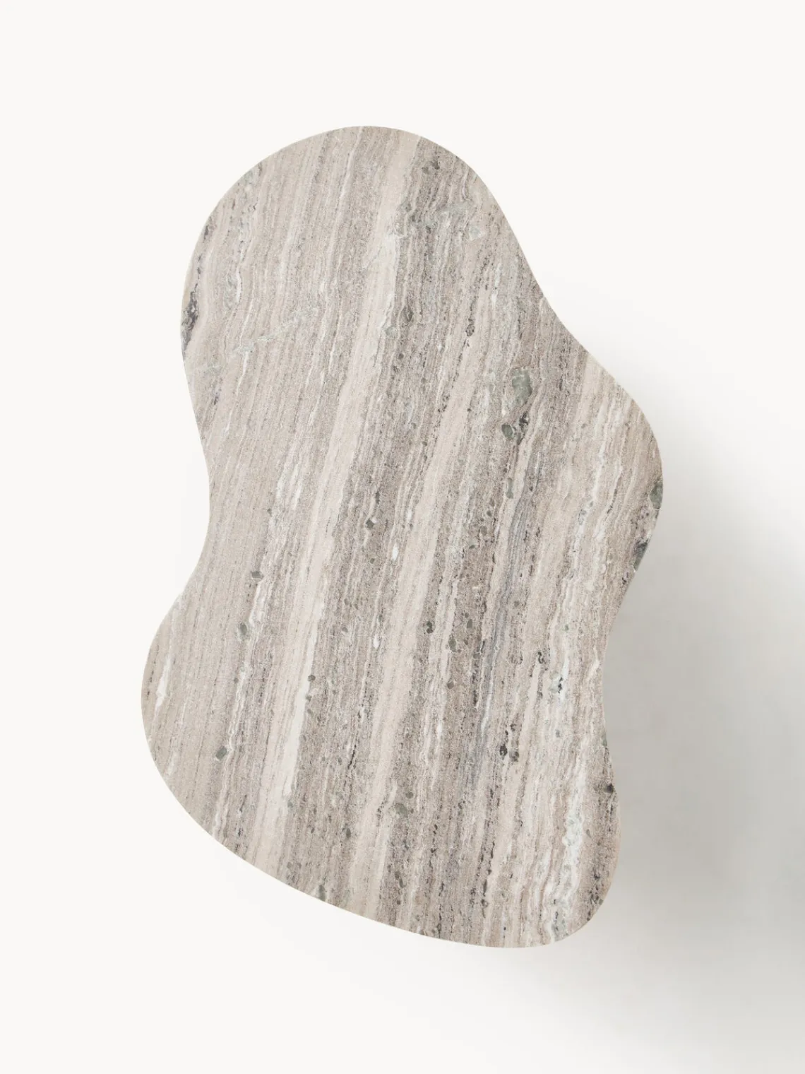 Mesas De Centro|Mesas De Centro>Westwing Collection Mesa de centro de mármol con forma orgánica Naruto, pequeña Madera de mango, beige