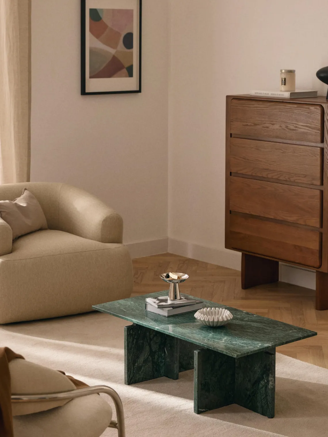 Mesas De Centro|Mesas De Centro>Westwing Collection Mesa de centro de mármol Marisa Mármol verde