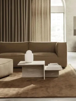 Mesas De Centro|Mesas De Centro>Ferm Living Mesa de centro de travertino con dos tableros Distinct Travertino beige