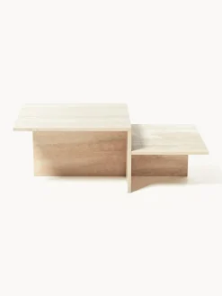 Mesas De Centro|Mesas De Centro></noscript>Ferm Living Mesa de centro de travertino con dos tableros Distinct Travertino beige