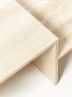 Mesas De Centro|Mesas De Centro></noscript>Ferm Living Mesa de centro de travertino con dos tableros Distinct Travertino beige