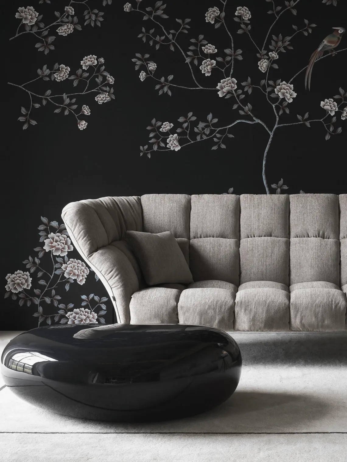 Mesas De Centro|Mesas De Centro>Driade Mesa de centro de vidrio con forma orgánica Koishi Negro