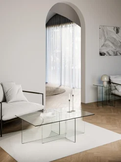 Mesas De Centro|Mesas De Centro>Westwing Collection Mesa de centro de vidrio Anouk, 102 cm Transparente